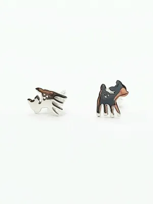 Some Sterling Silver Bambi Deer Earrings 681