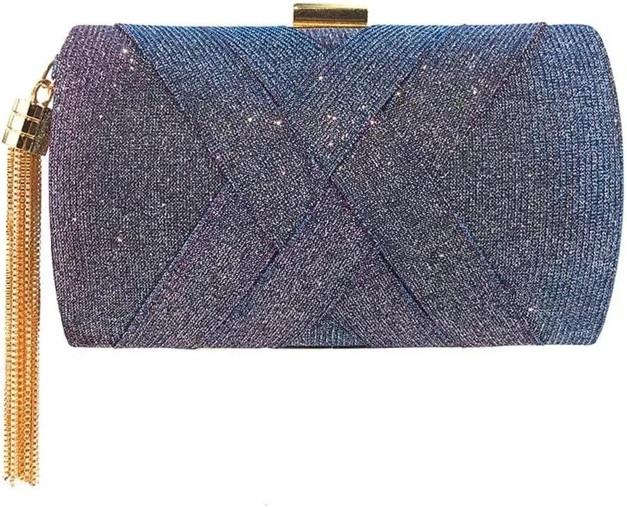 SULCET Women's Evening Clutch Bag Party Handbags Bridal Wedding Purses Designer Chain Crossbody Bag with Tassel