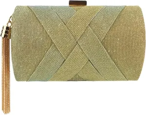 SULCET Women's Evening Clutch Bag Party Handbags Bridal Wedding Purses Designer Chain Crossbody Bag with Tassel