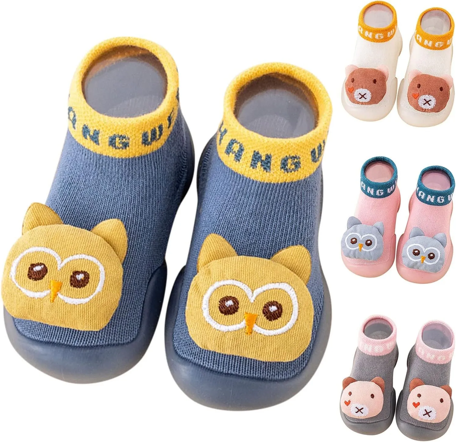 Summer and Autumn Comfortable Infant Toddler Shoes Cute Owl Bear Children Mesh Breathable Floor Ballet Slippers (Pink, 2-2.5Years Toddler)