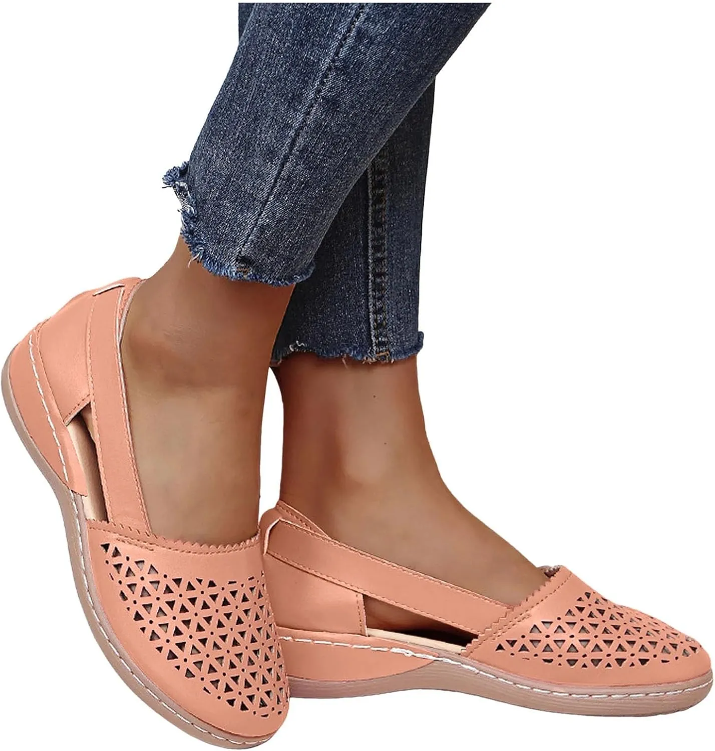 Summer Sandals for Women 2024, Women Comfortable Flat Sandals Dressy Summer Sandal Closed Toe Fisherman Sandals