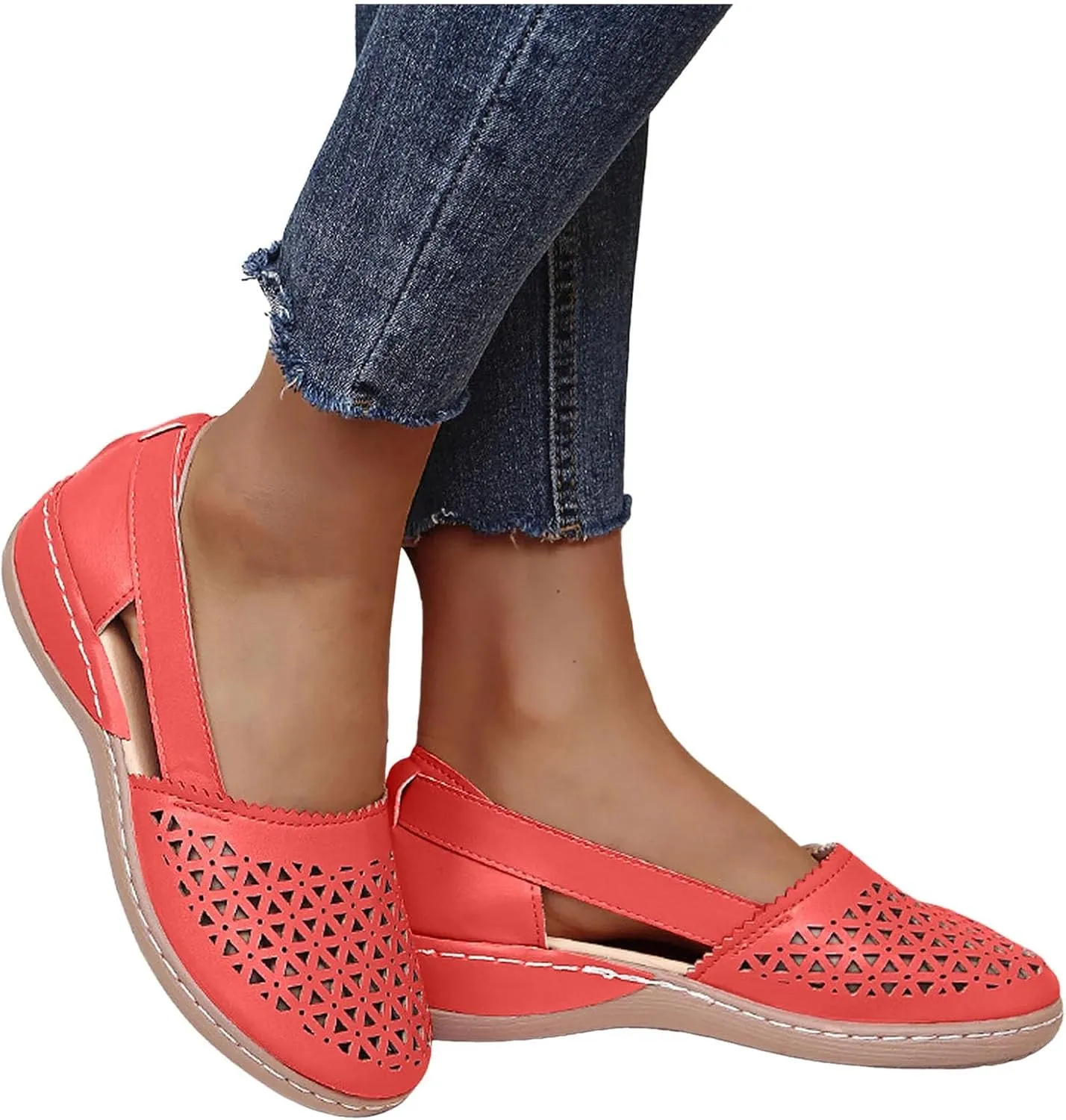 Summer Sandals for Women 2024, Women Comfortable Flat Sandals Dressy Summer Sandal Closed Toe Fisherman Sandals