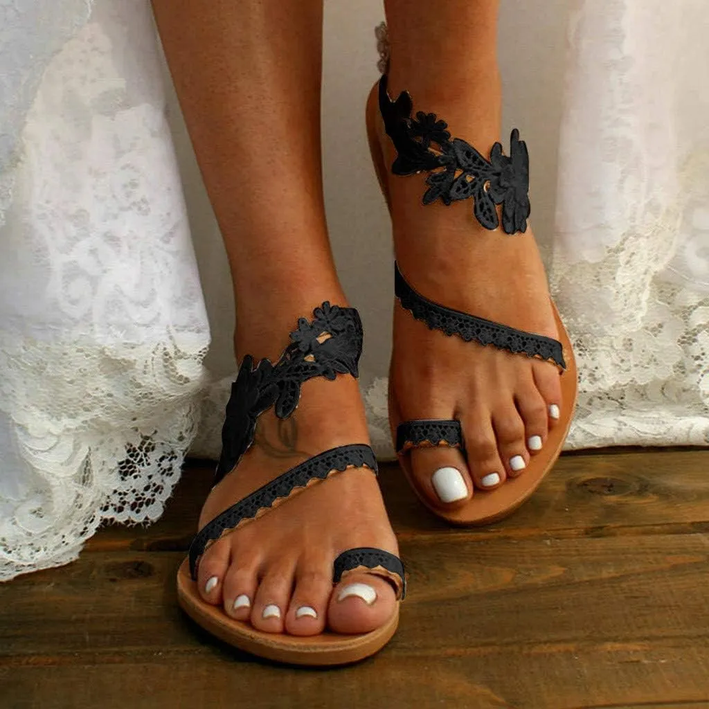 Thong Sandals for Women Beach,2020 New Womens Bohemia Flat Sandals Summer Beach Glitter Beaded Flip-Flop Thong Shoes