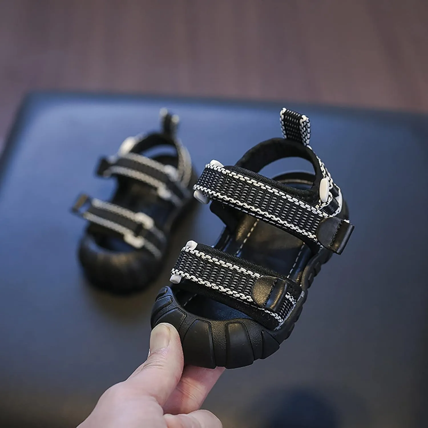 Toddler Boys Summer Open Toe Pvc Material Casual Sports Strappy Sandals Beach Shoes Daily Wear Shoes Toddler Extra Wide