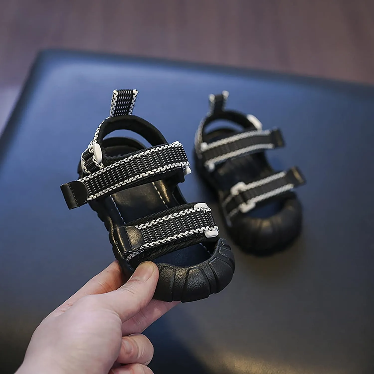 Toddler Boys Summer Open Toe Pvc Material Casual Sports Strappy Sandals Beach Shoes Daily Wear Shoes Toddler Extra Wide