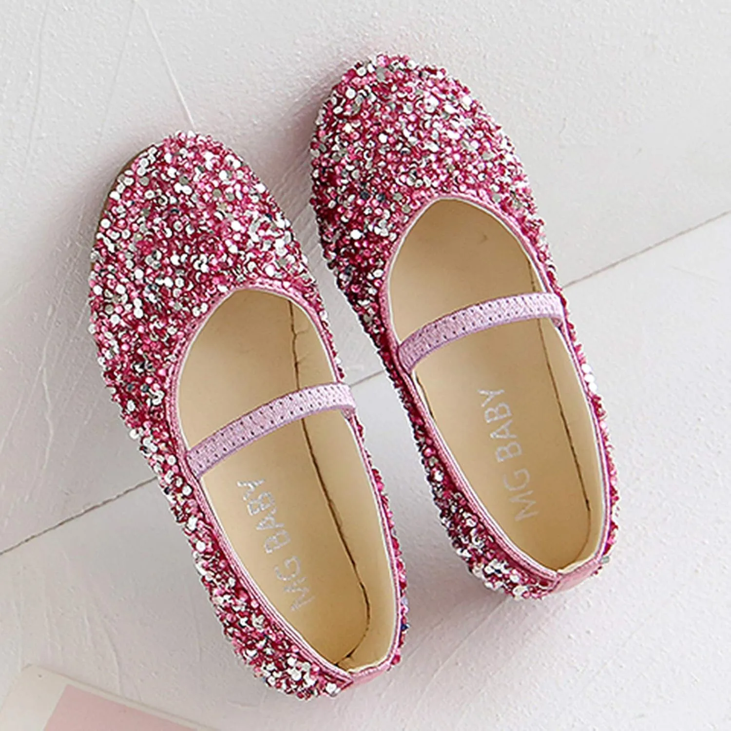 Toddler Dress Shoes,Baby Children Girls Princess Shoes Bottom Dance Sequined Leather Soft Baby Dress Shoes 1-11 Years