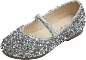 Toddler Dress Shoes,Baby Children Girls Princess Shoes Bottom Dance Sequined Leather Soft Baby Dress Shoes 1-11 Years