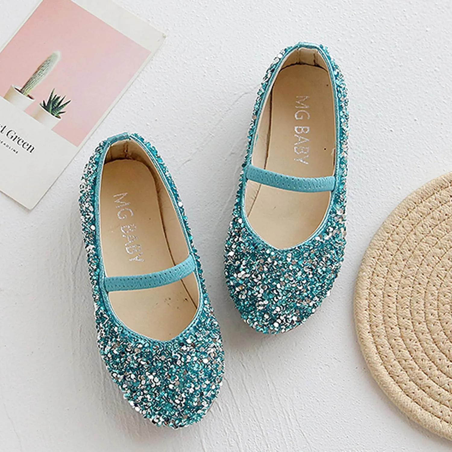 Toddler Dress Shoes,Baby Children Girls Princess Shoes Bottom Dance Sequined Leather Soft Baby Dress Shoes 1-11 Years