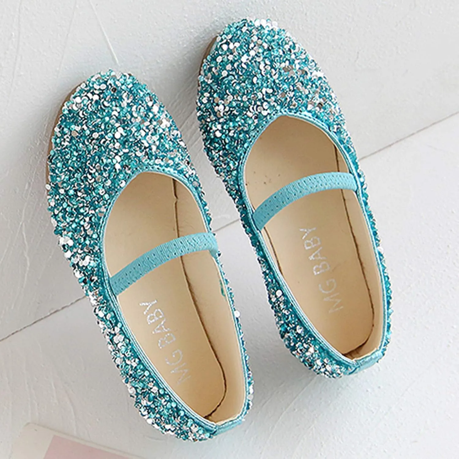 Toddler Dress Shoes,Baby Children Girls Princess Shoes Bottom Dance Sequined Leather Soft Baby Dress Shoes 1-11 Years