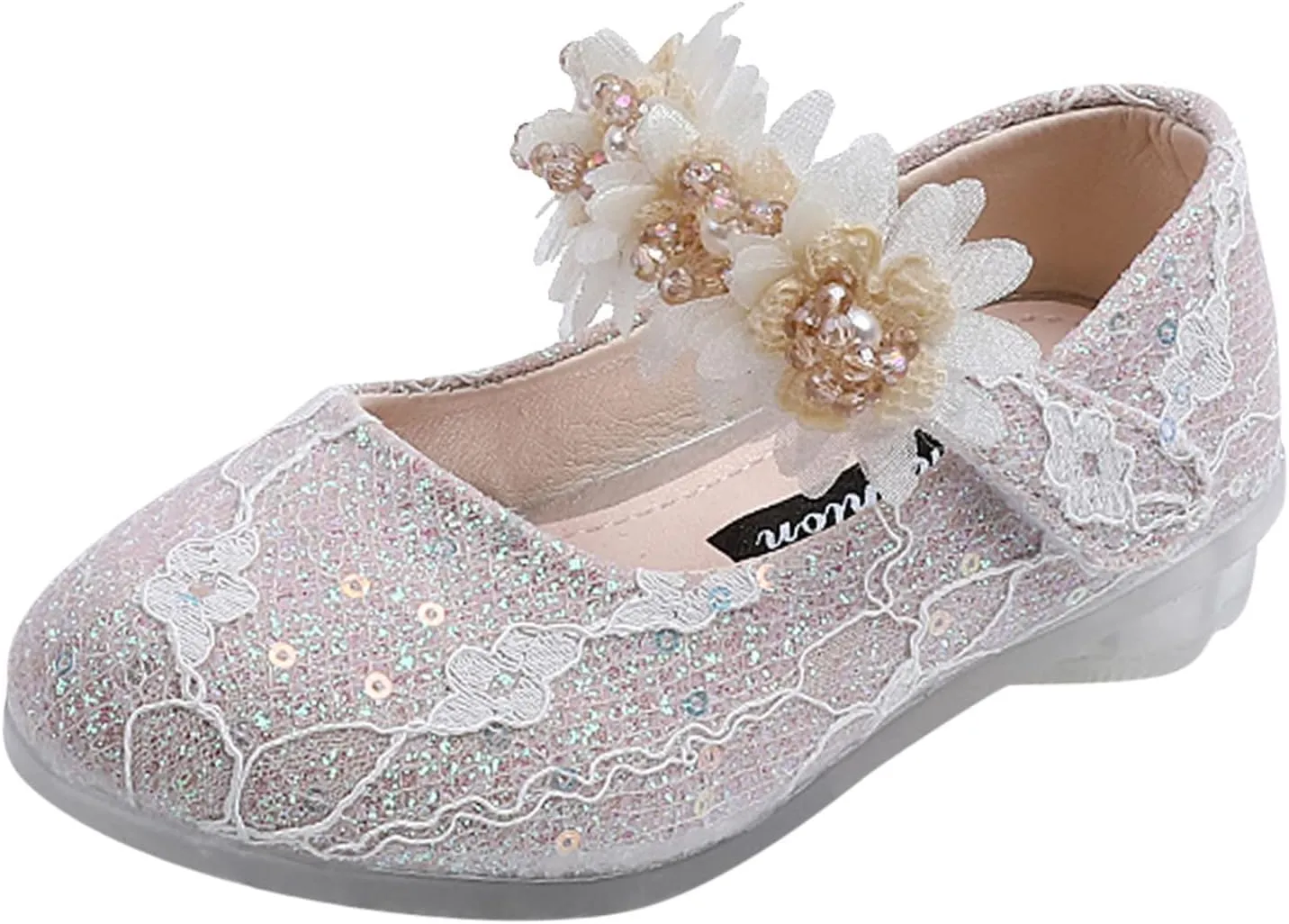Toddler Flower Girl Dress Shoes Rhinstones Pearls Mary Jane Ballet Flats Wedding Party Toddler Kids Baby Shoes