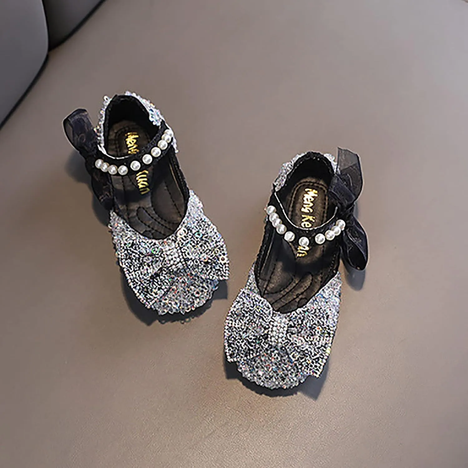 Toddler Girl Dress Shoes,Dance Shoes for Girls Childrens Pearl Princess Shoes Baby Girls Shoes for Party Wedding Gift