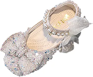 Toddler Girl Dress Shoes,Dance Shoes for Girls Childrens Pearl Princess Shoes Baby Girls Shoes for Party Wedding Gift