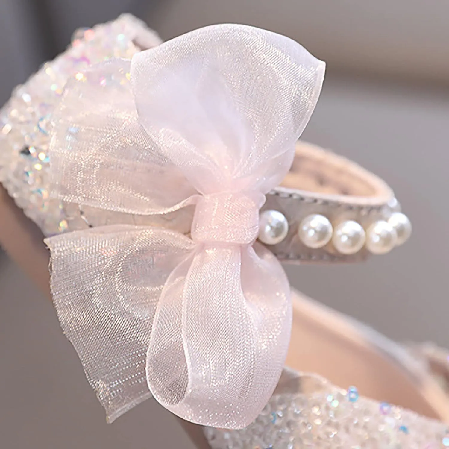 Toddler Girl Dress Shoes,Dance Shoes for Girls Childrens Pearl Princess Shoes Baby Girls Shoes for Party Wedding Gift