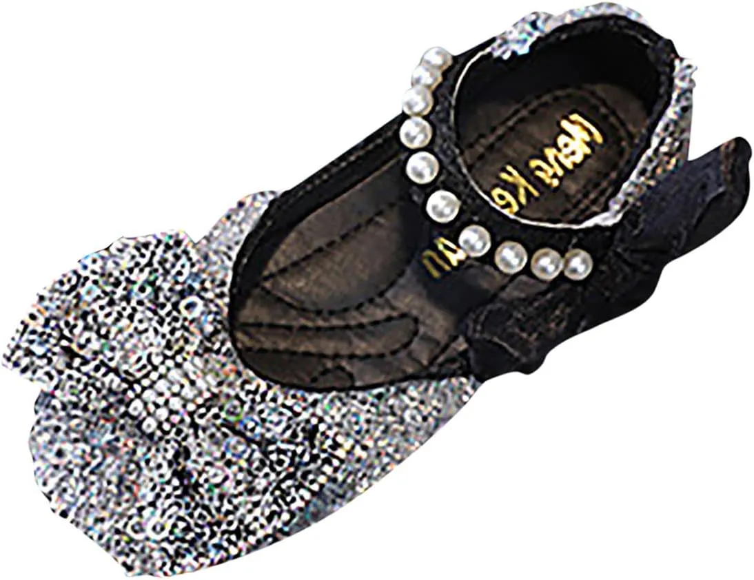 Toddler Girl Dress Shoes,Dance Shoes for Girls Childrens Pearl Princess Shoes Baby Girls Shoes for Party Wedding Gift