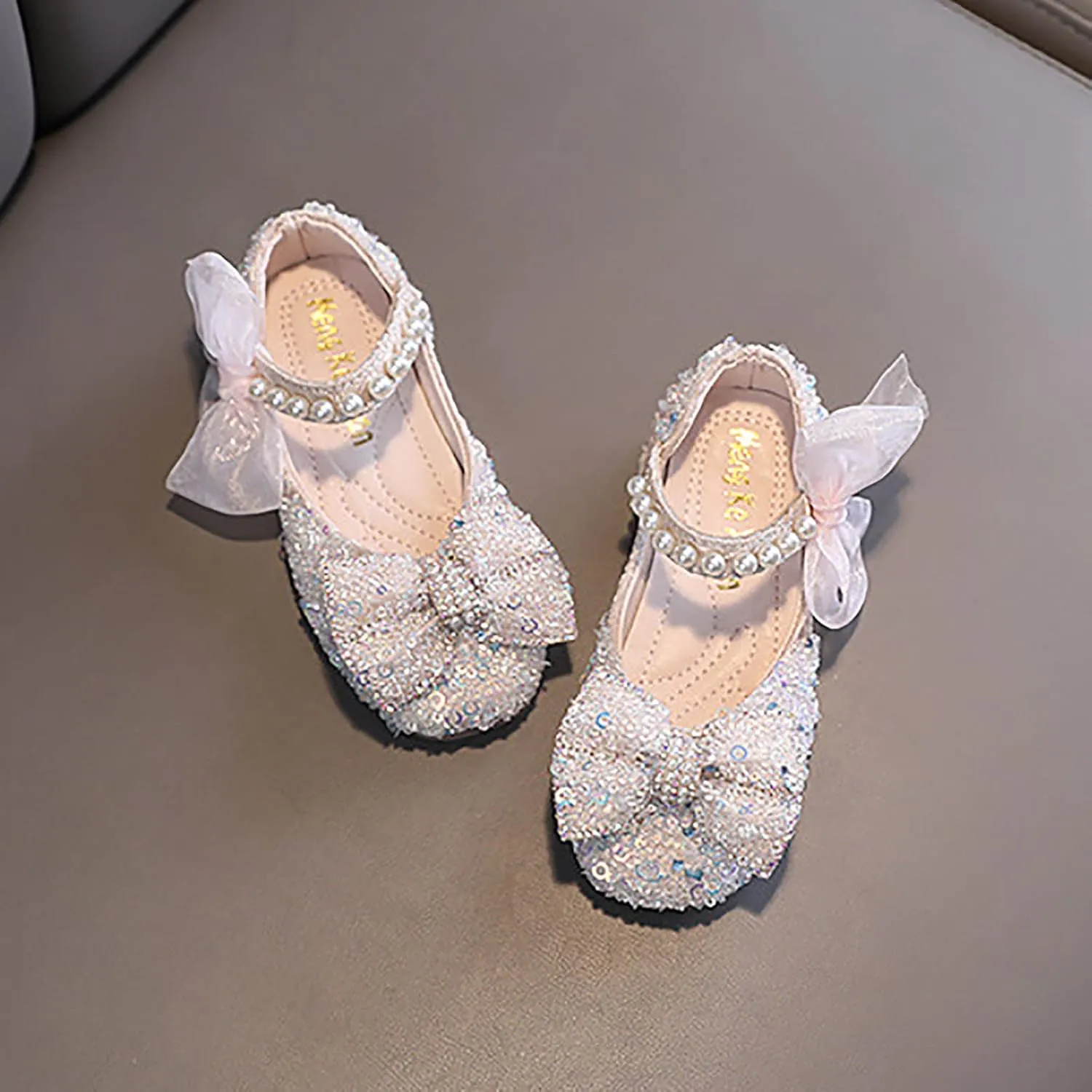 Toddler Girl Dress Shoes,Dance Shoes for Girls Childrens Pearl Princess Shoes Baby Girls Shoes for Party Wedding Gift