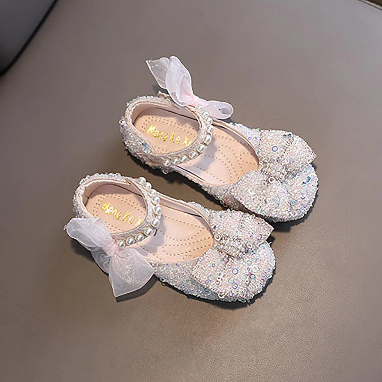 Toddler Girl Dress Shoes,Dance Shoes for Girls Childrens Pearl Princess Shoes Baby Girls Shoes for Party Wedding Gift