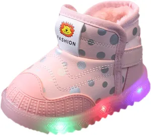 Toddler Girl Over The Knee Boots Toddler Warm Children Luminous Cotton Light Boots Led Baby Girls Boys Kids Shoes Winter Casual Shoes Toddler Girl Warm Boots