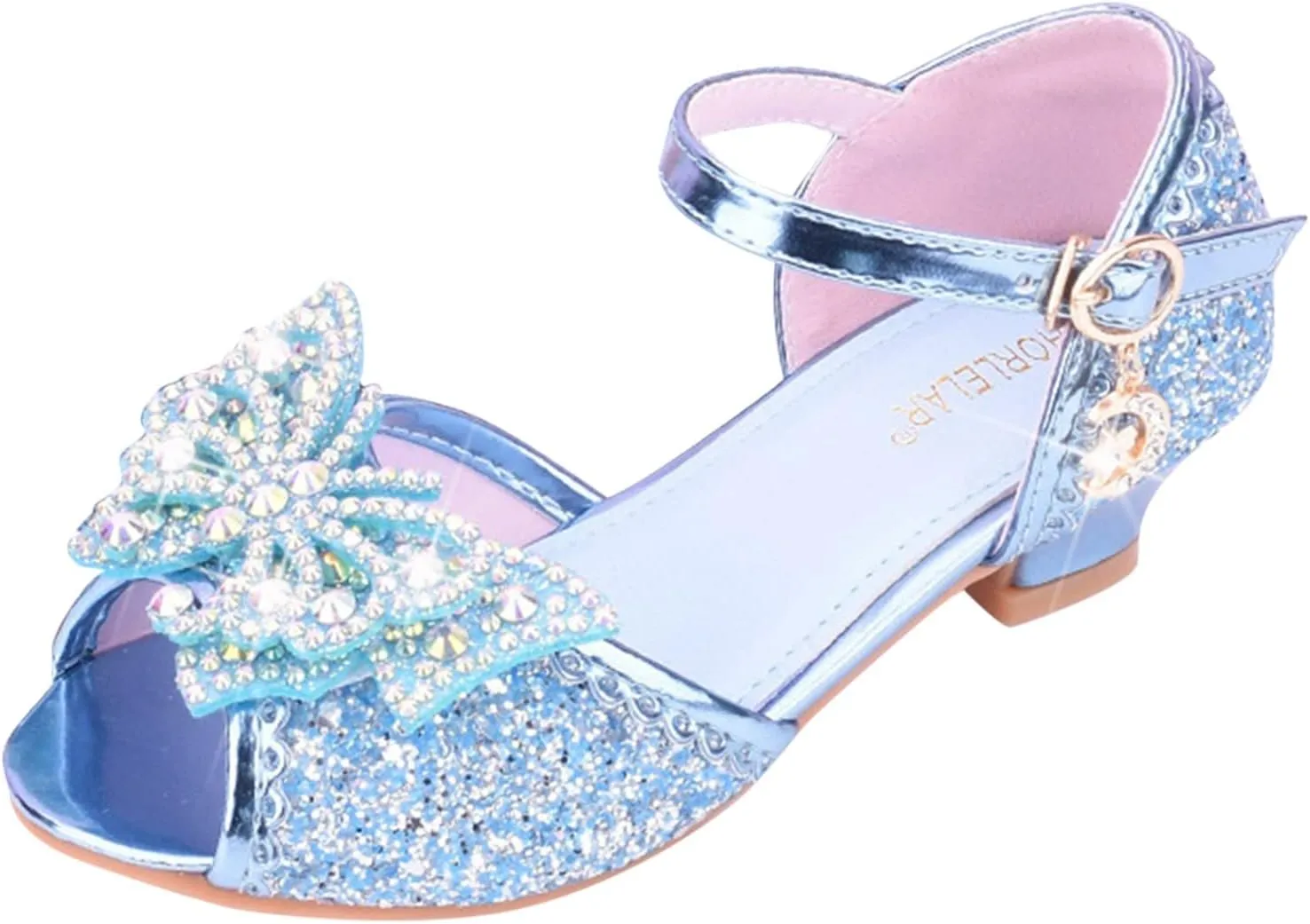 Toddler Girl Shoes Kids Glitter Sandals High Heels Solid Princess Dress Shoes Party Wedding Flower Girl Sandals