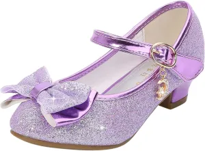 Toddler Girl Shoes,Little Kid Girls Dress Princess Shoes Sequins Bowknot Low Heels Party Dance Shoes 4-9 Years