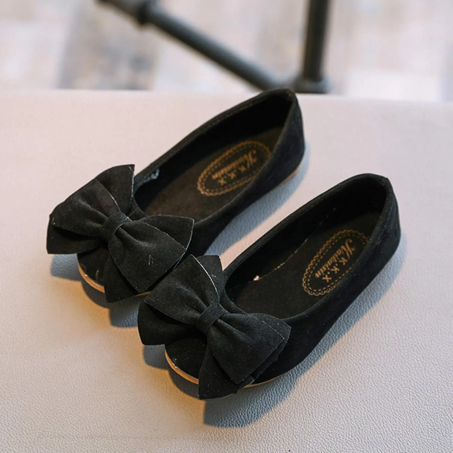 Toddler Girls Ballet Shoes Ballerina Bowknot Jane Mary Dress Shoes for Wedding School