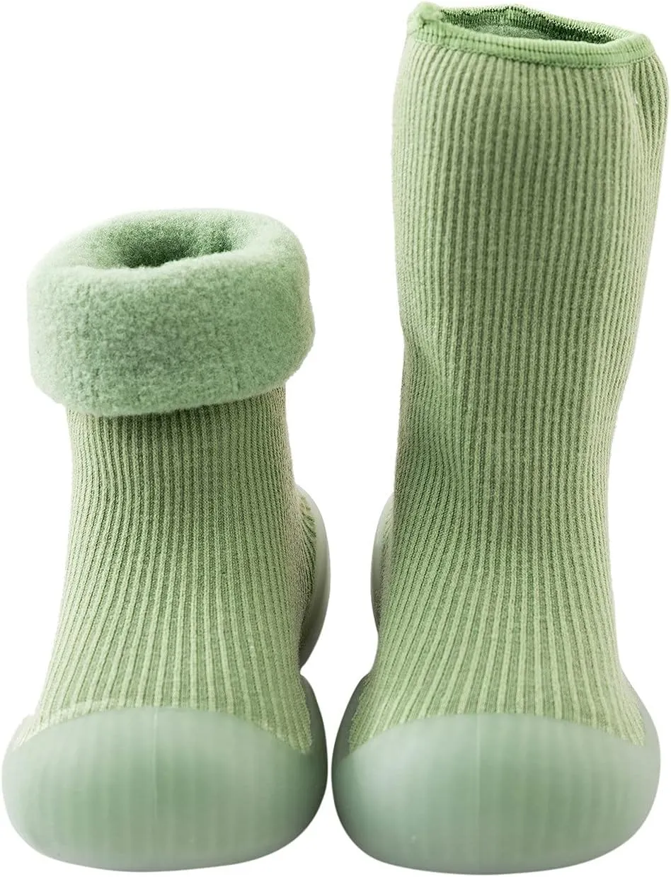 Toddler Shoes Baby Boy Girl First Walking Socks Shoes Knit Soft Sole Rubber Non-Skid Slipper Indoor Floor Sneakers