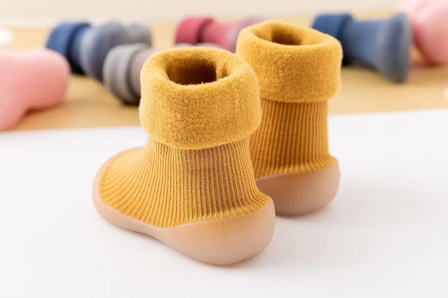 Toddler Shoes Baby Boy Girl First Walking Socks Shoes Knit Soft Sole Rubber Non-Skid Slipper Indoor Floor Sneakers