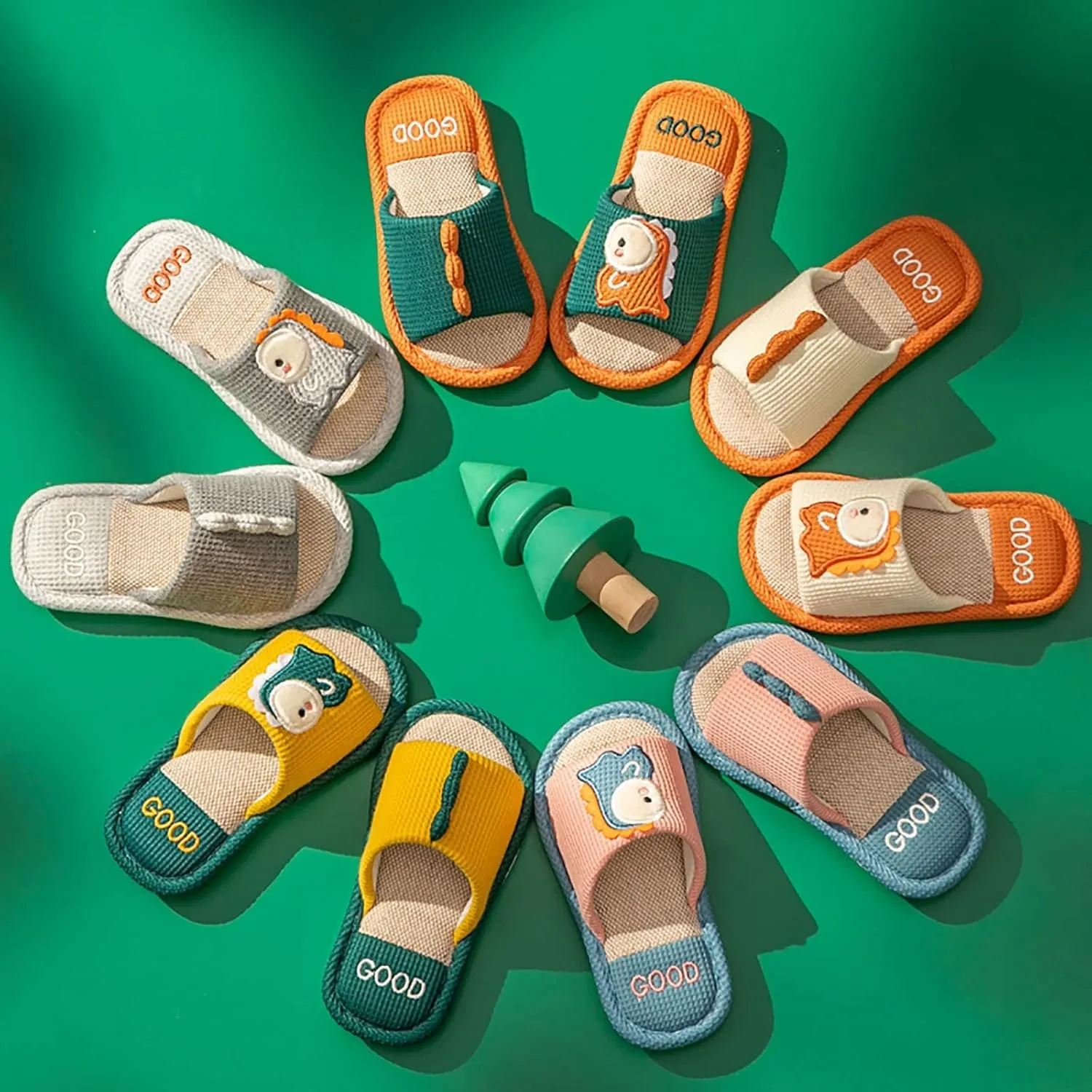 Toddler Shoes Girls Open Toe Home Slippers Cute Dinosaur House Slippers Kids Cotton Lined Winter Shoes Boys