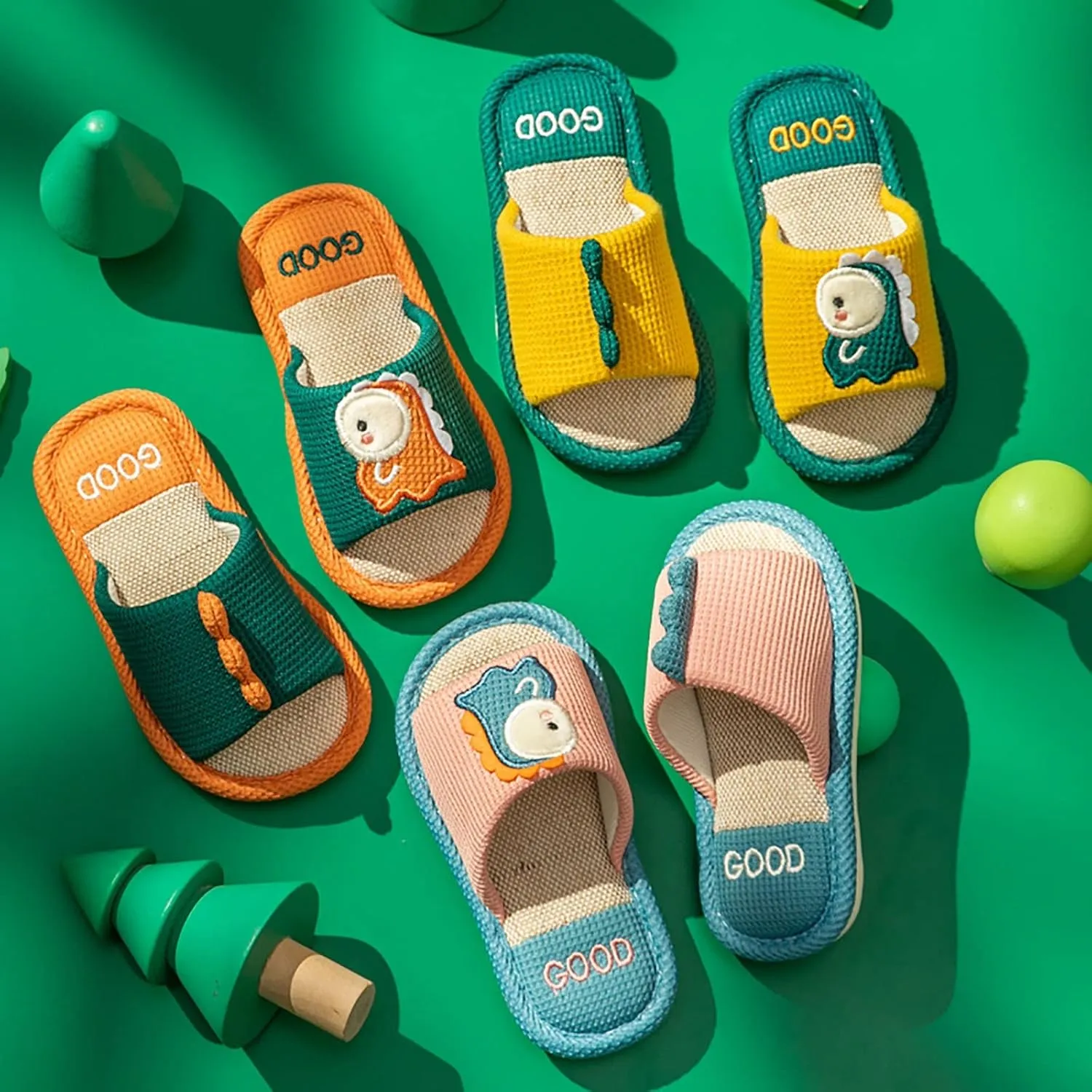 Toddler Shoes Girls Open Toe Home Slippers Cute Dinosaur House Slippers Kids Cotton Lined Winter Shoes Boys