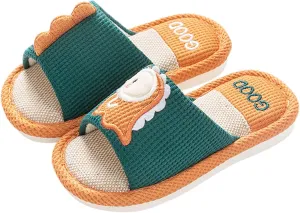 Toddler Shoes Girls Open Toe Home Slippers Cute Dinosaur House Slippers Kids Cotton Lined Winter Shoes Boys