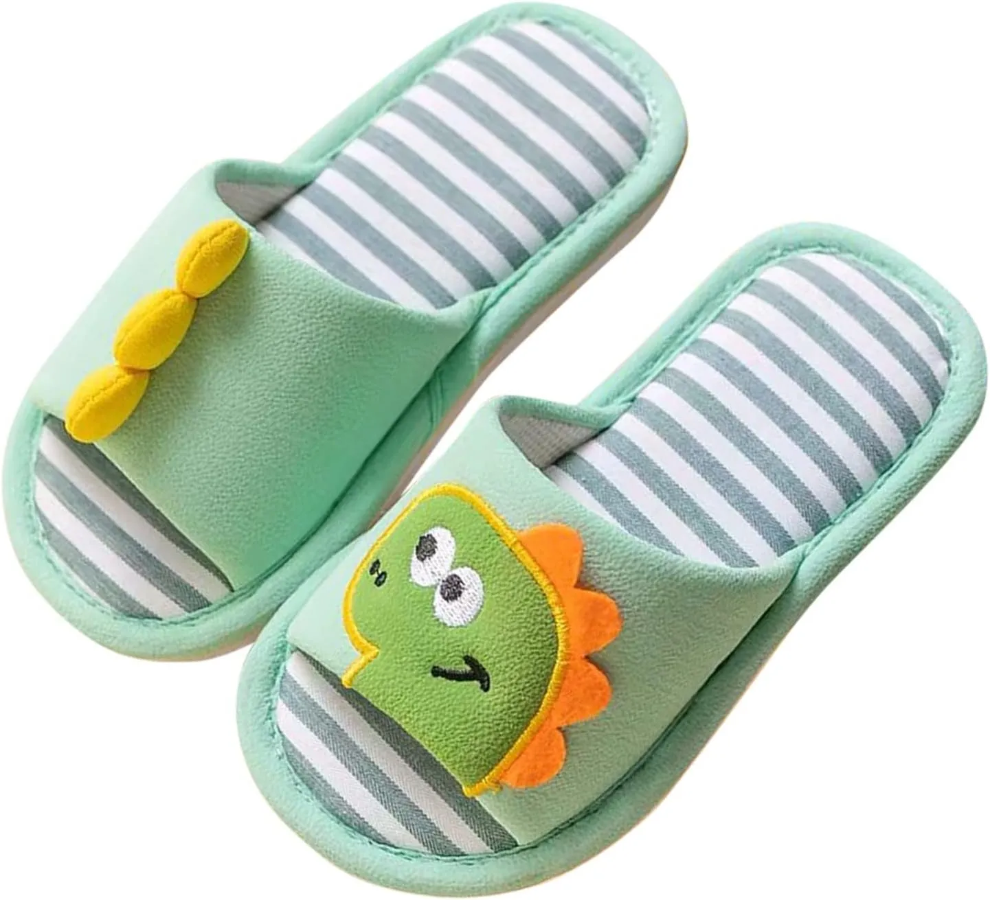 Toddler Shoes Girls Open Toe Home Slippers Cute Dinosaur House Slippers Kids Cotton Lined Winter Shoes Boys