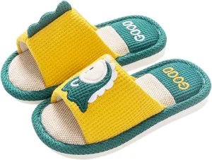 Toddler Shoes Girls Open Toe Home Slippers Cute Dinosaur House Slippers Kids Cotton Lined Winter Shoes Boys