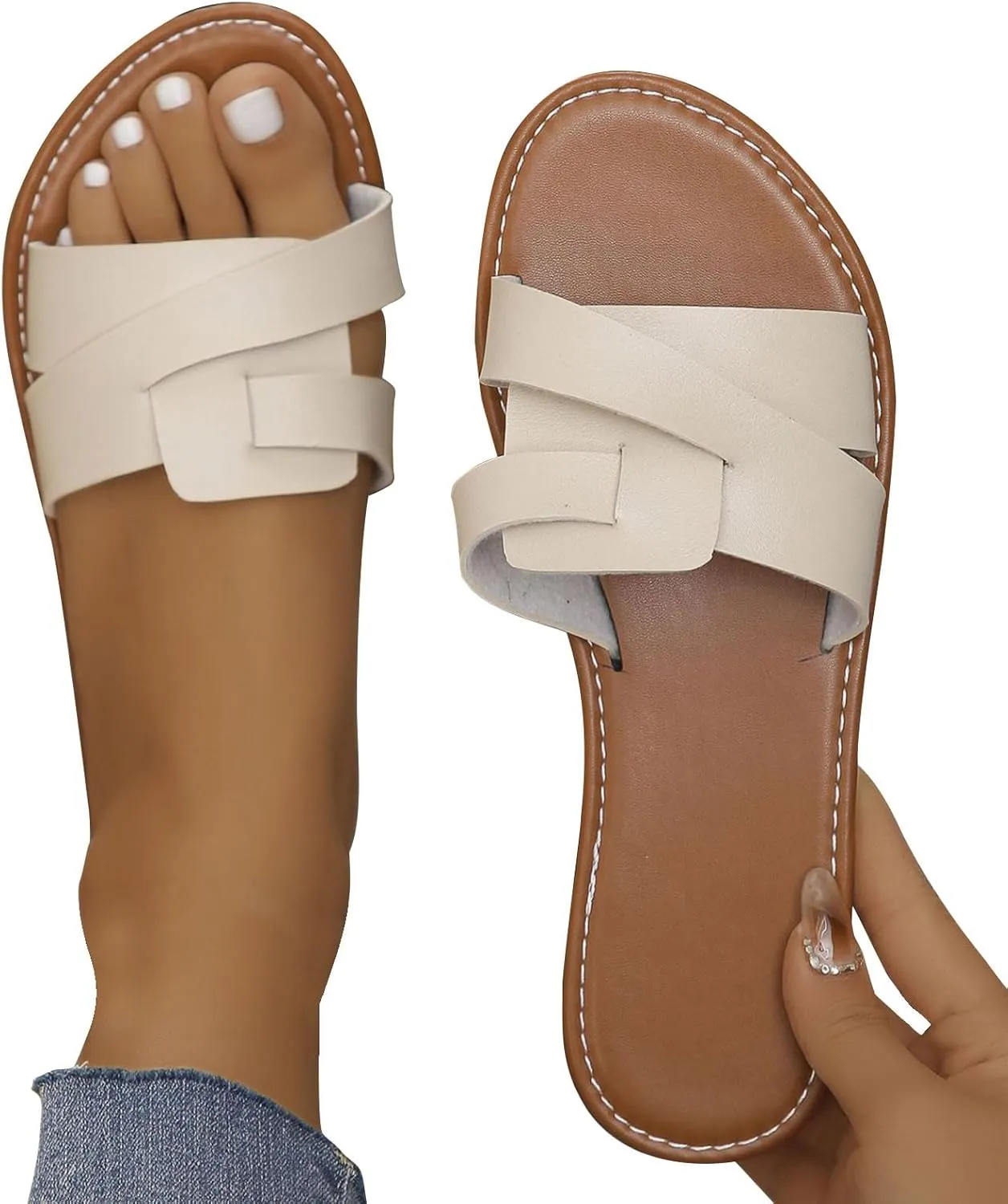 Travel Slippers for Women 2025 Summer Vacation Sandals Dressy Flats Party Wedding Beach Outfits
