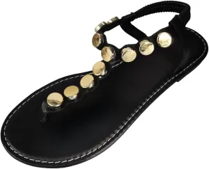 Vegan Leather Flat Sandals Women's Clip Toe Summer Flats, Elastic Ankle Strap Non-Slip Beach Flip Flops Sandal Casual Dressy Thong Sandal 2025