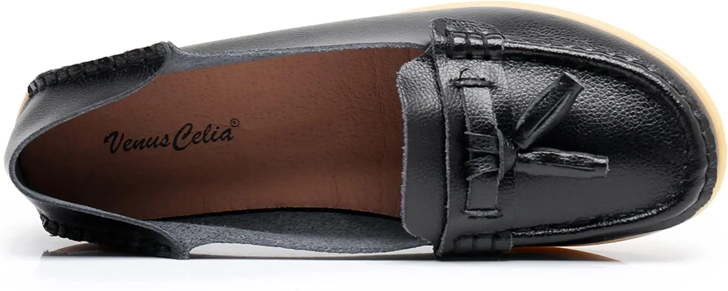VenusCelia Women's Lantern Comfort Walking Flat Loafer