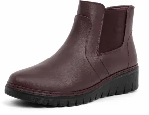 VJH confort Womens Ankle Boots, Comfort Round Toe Lightweight Wedge Chelsea Booties with Arch Support