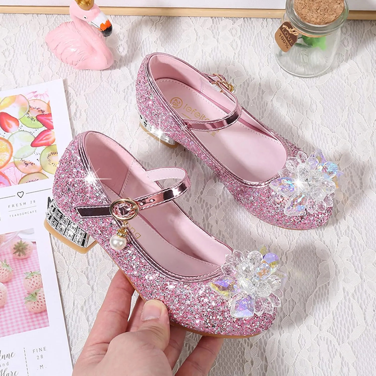 Wide Ballet Slippers for Girls Toddler Little Kid Girls Dress Pumps Mini Mouse Sandals for Toddler Girls