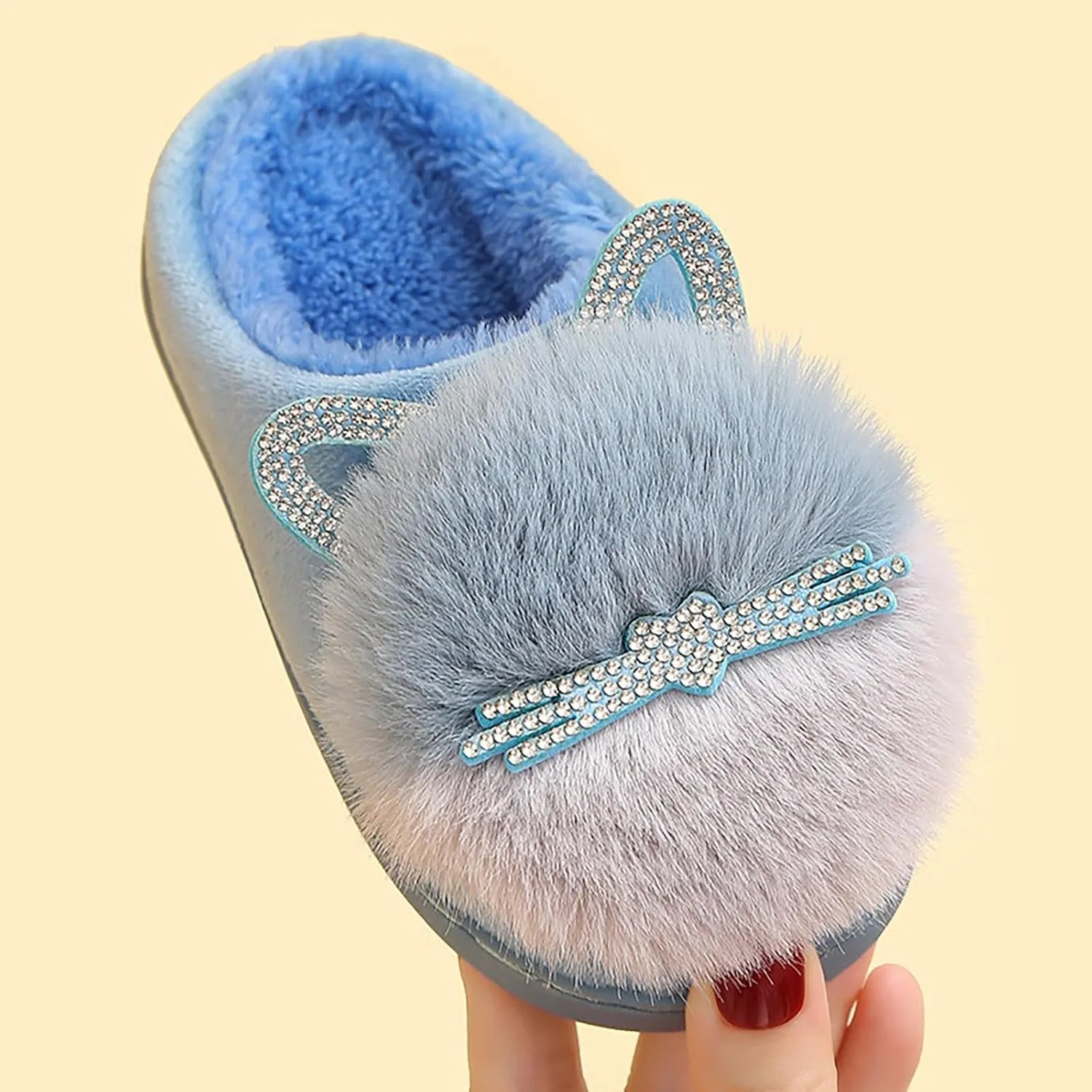 Winter Slippers for Boys Kids Children's Boys Girls Fashion Shoes Cartoon Plush Shoes Indoor Home Warm and Cute Cotton Slippers Youth Flip Flops