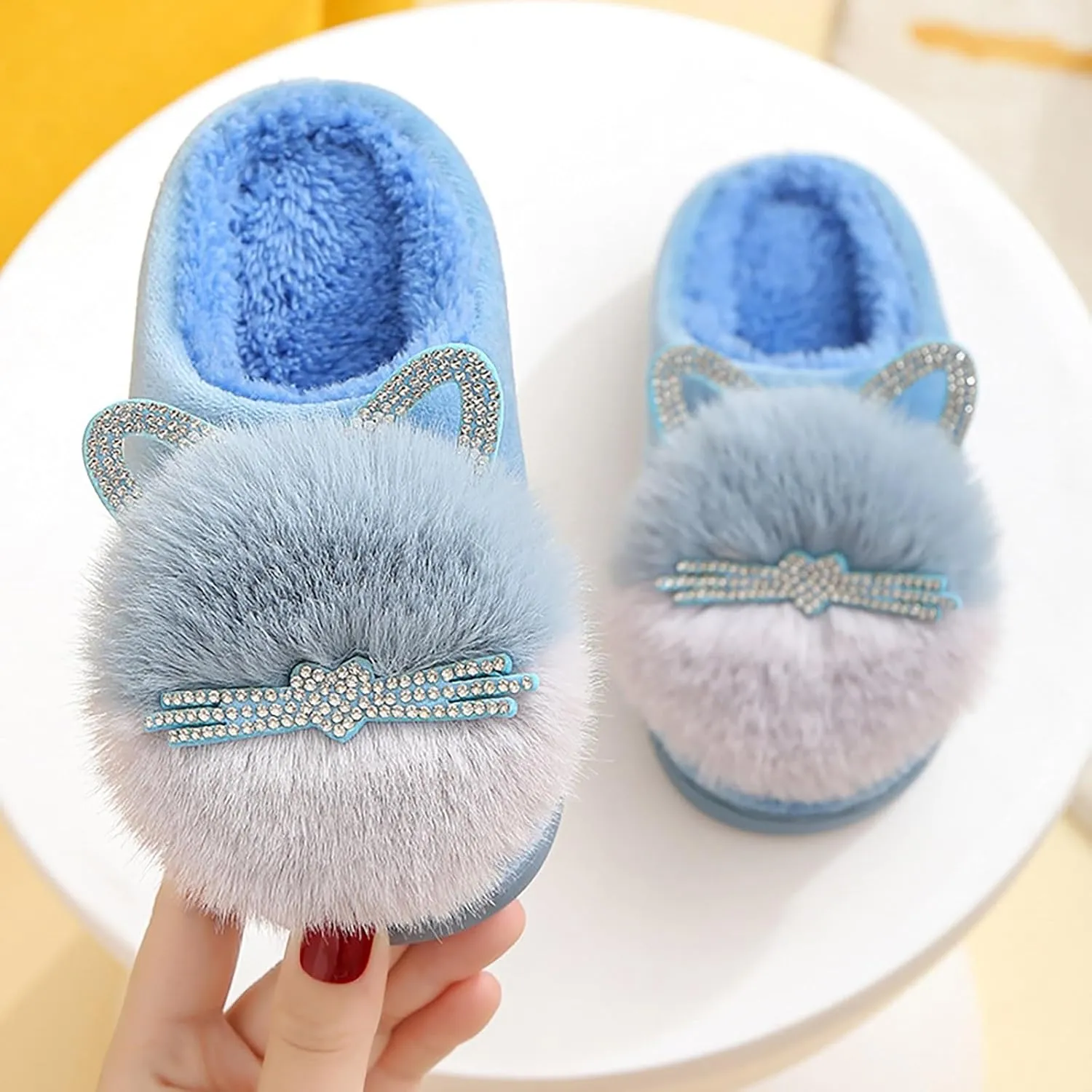Winter Slippers for Boys Kids Children's Boys Girls Fashion Shoes Cartoon Plush Shoes Indoor Home Warm and Cute Cotton Slippers Youth Flip Flops