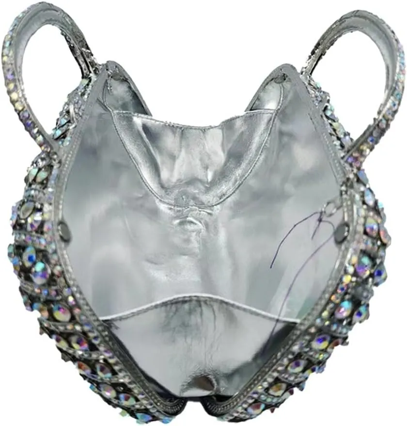 Women Sparkling Crystal Clutch Leaf Diamond Evening Bags Wedding Rhinestone Purse Party Cocktail Handbag