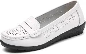 Women's Casual Closed Toe Slip On Loafers Breathable Comfortable Walking Shoes Softsole Arch Support Mules for Daily Wear