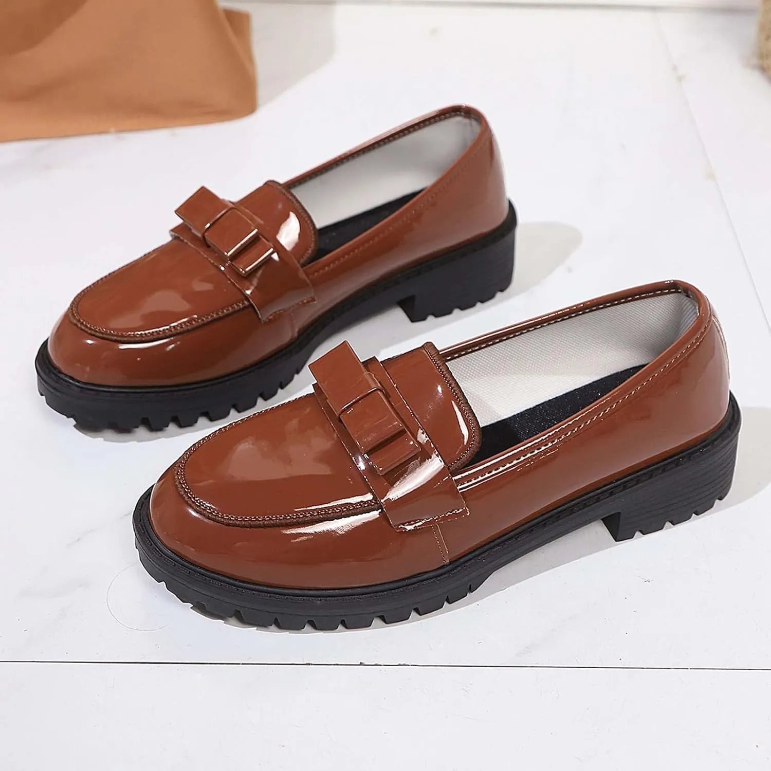 Women's Casual Slip On Loafers Round Toe Low Heel Dress Shoes Comfortable Everyday Wear for Spring Summer