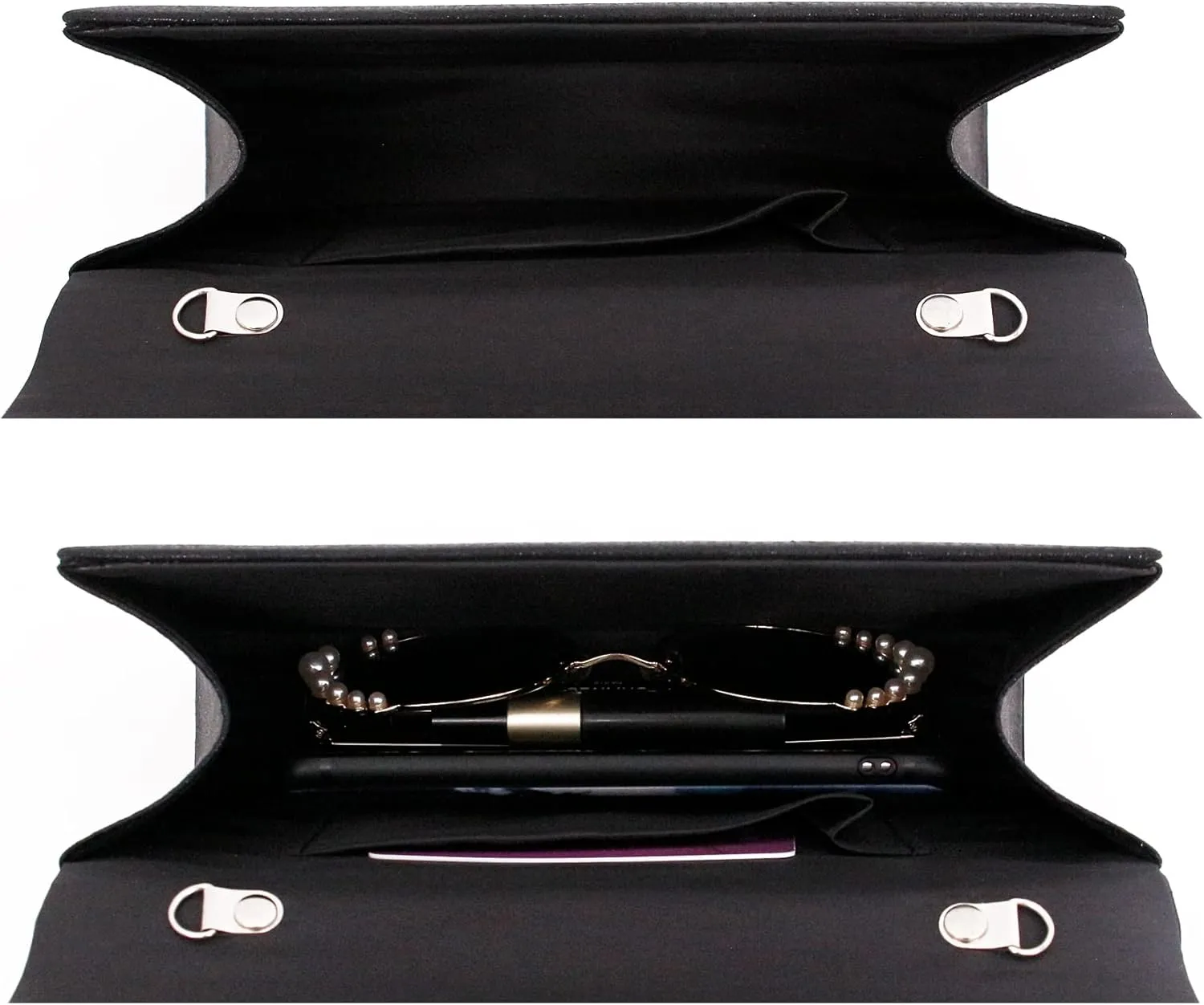 Womens Envelope Evening Bag Clutch Purses Sparkling Rhinestone Hangbag Shoulder Crossbody Bag with Detachable Chain