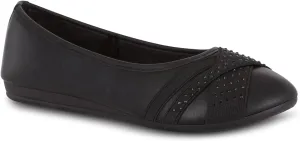 Womens Flats  Comfortable Vegan Slip-On Shoes with Memory Foam, Breathable Medium & Wide Sizes 6-10 Black