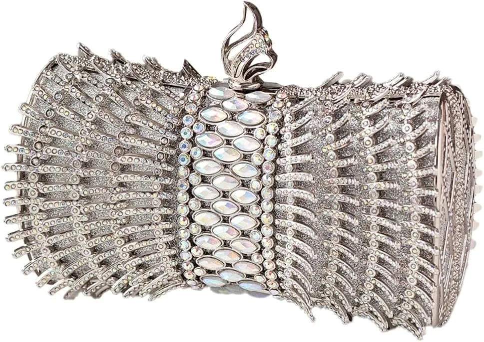 Women's Rhinestone Clutch Sparkling Crossbody Shoulder Purses with Chain Handbag Evening Bags for Party Prom Wedding