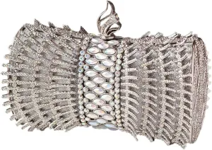 Women's Rhinestone Clutch Sparkling Crossbody Shoulder Purses with Chain Handbag Evening Bags for Party Prom Wedding