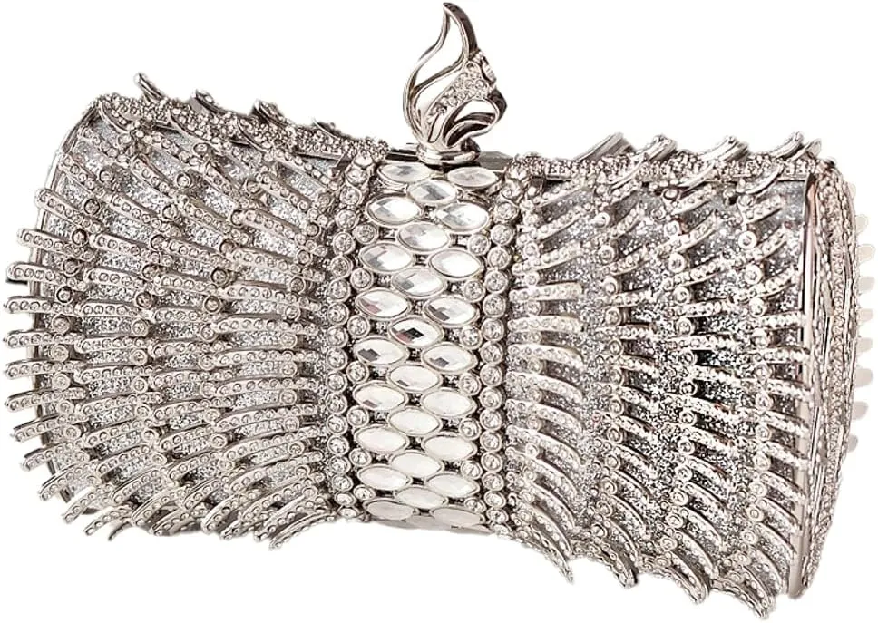 Women's Rhinestone Clutch Sparkling Crossbody Shoulder Purses with Chain Handbag Evening Bags for Party Prom Wedding
