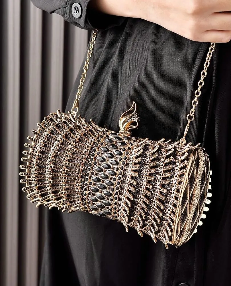 Women's Rhinestone Clutch Sparkling Crossbody Shoulder Purses with Chain Handbag Evening Bags for Party Prom Wedding