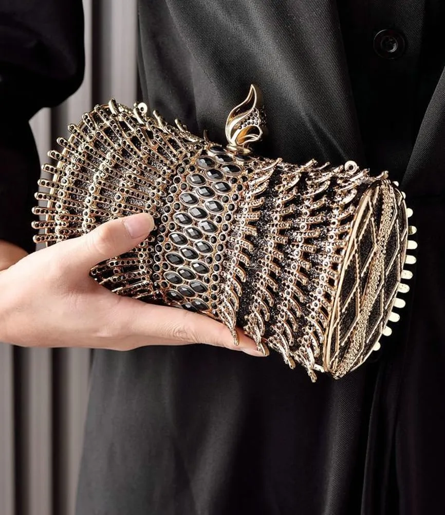 Women's Rhinestone Clutch Sparkling Crossbody Shoulder Purses with Chain Handbag Evening Bags for Party Prom Wedding
