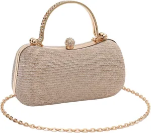 Women's Rhinestone Evening Clutch Purses Luxury Prom Chain Strap Shoulder Handbags For Wedding Bridal Prom Party