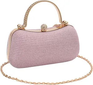 Women's Rhinestone Evening Clutch Purses Luxury Prom Chain Strap Shoulder Handbags For Wedding Bridal Prom Party